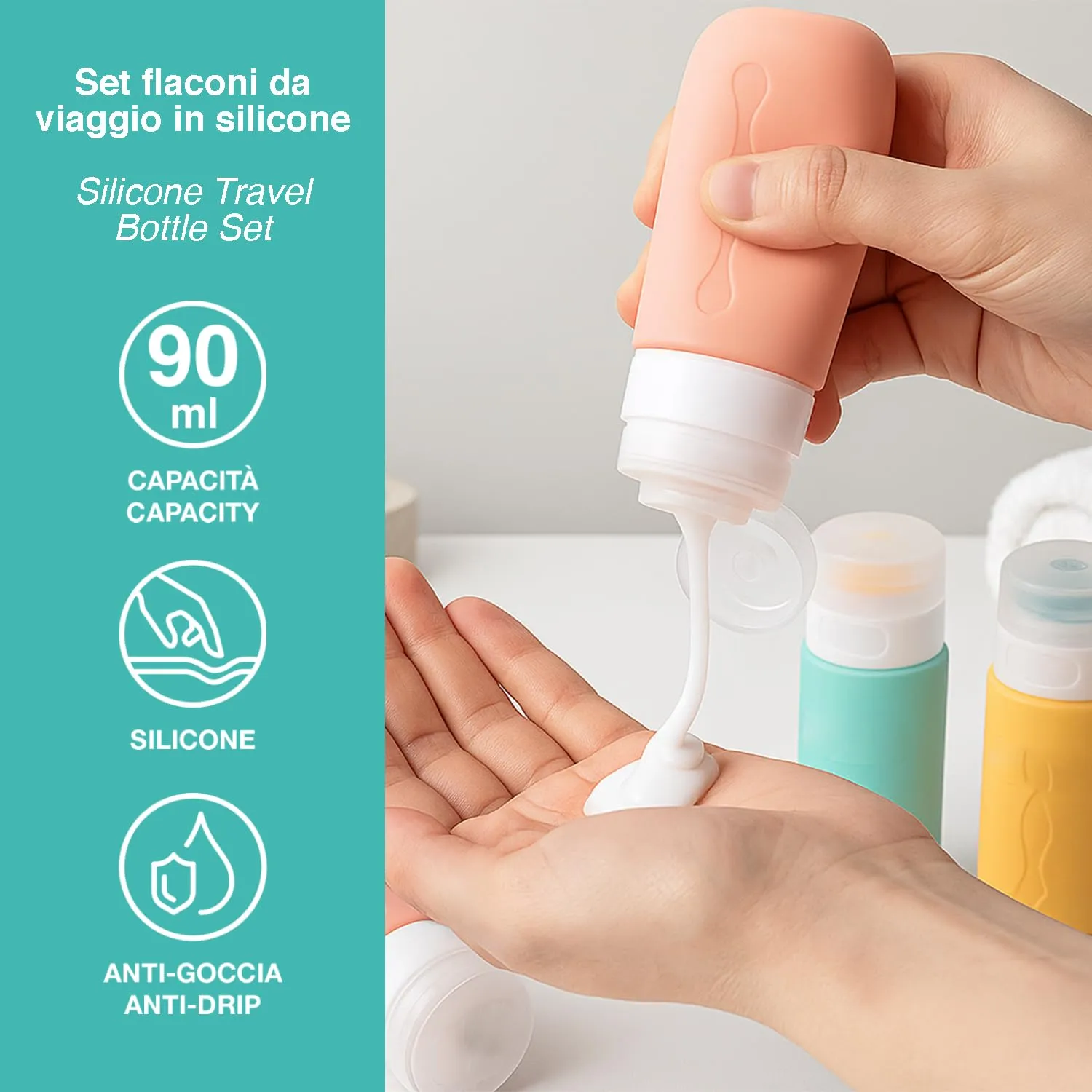 Beper C302AAC010 flacons voyage silicone 90 ml lot 4