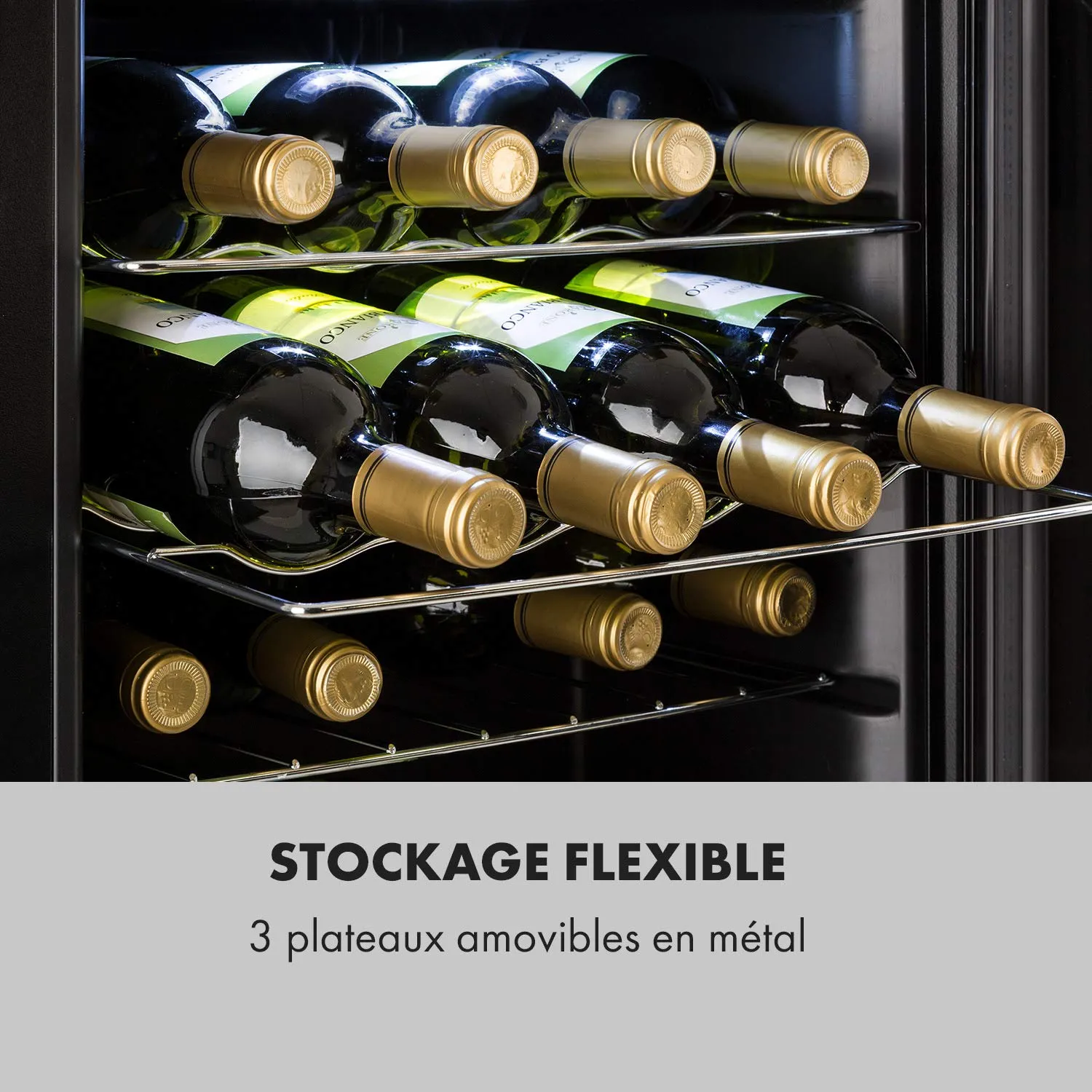 Klarstein Shiraz cave à vin 16 bouteilles 42 L noir