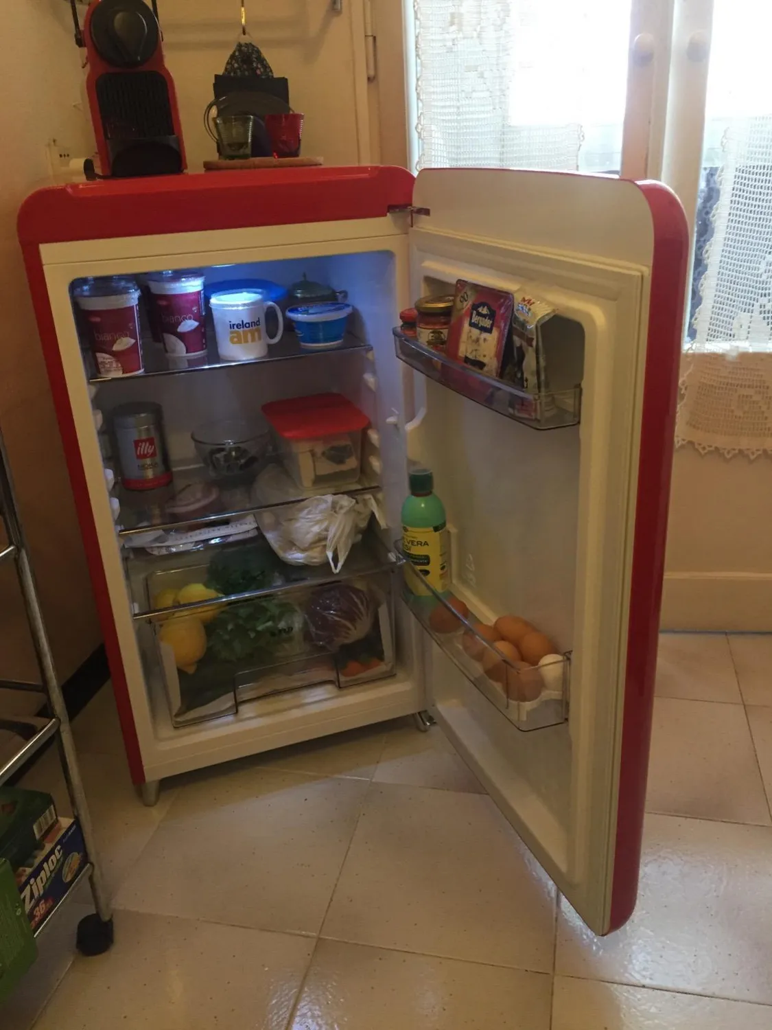 Klarstein Pop Art mini frigo rétro 121 L rose