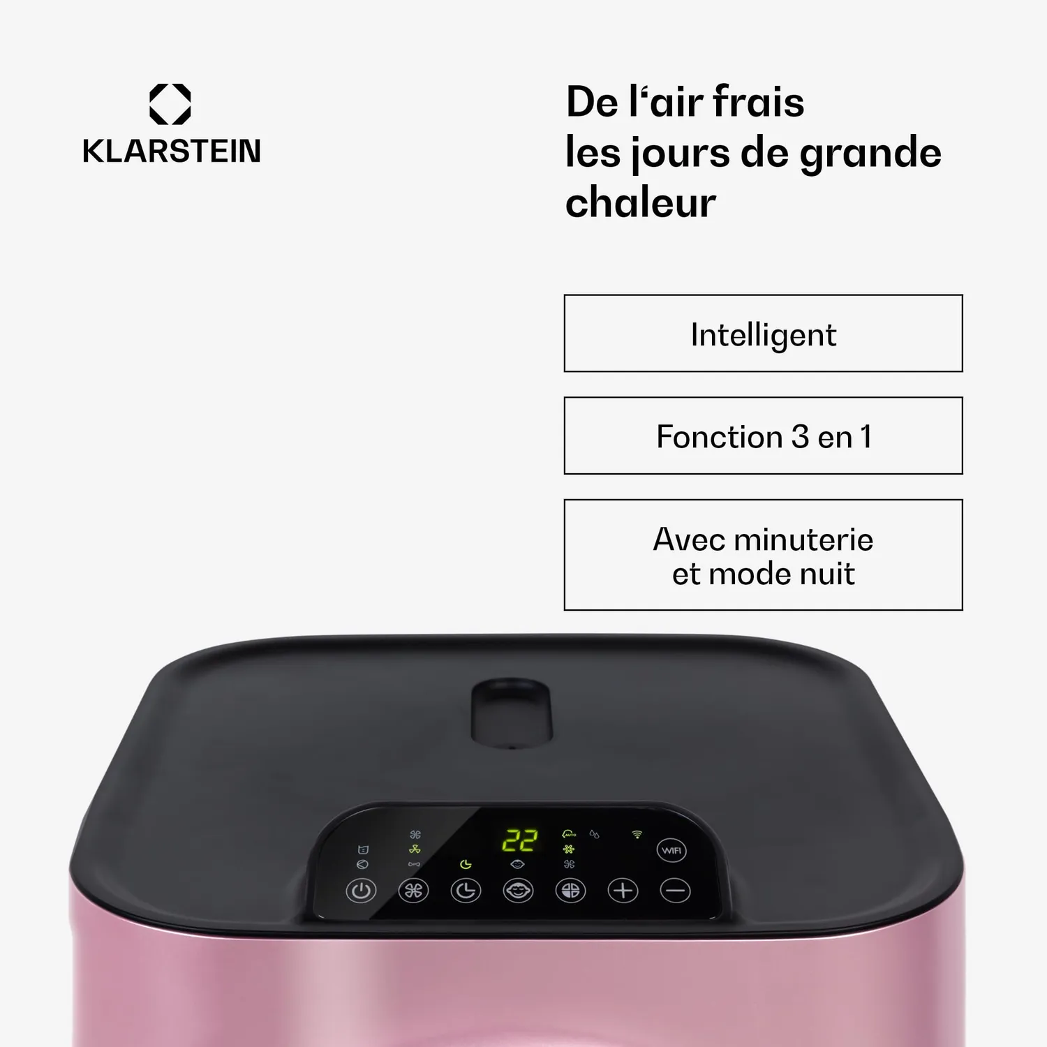Klarstein Kraftwerk Smart 10K climatiseur mobile or rose 10000 BTU