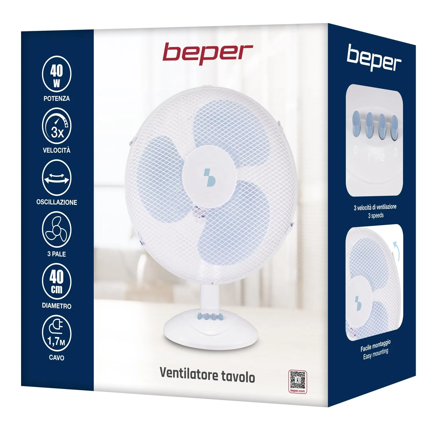 Beper P206VEN241 ventilateur de table 40 cm 40 W 3 vitesses