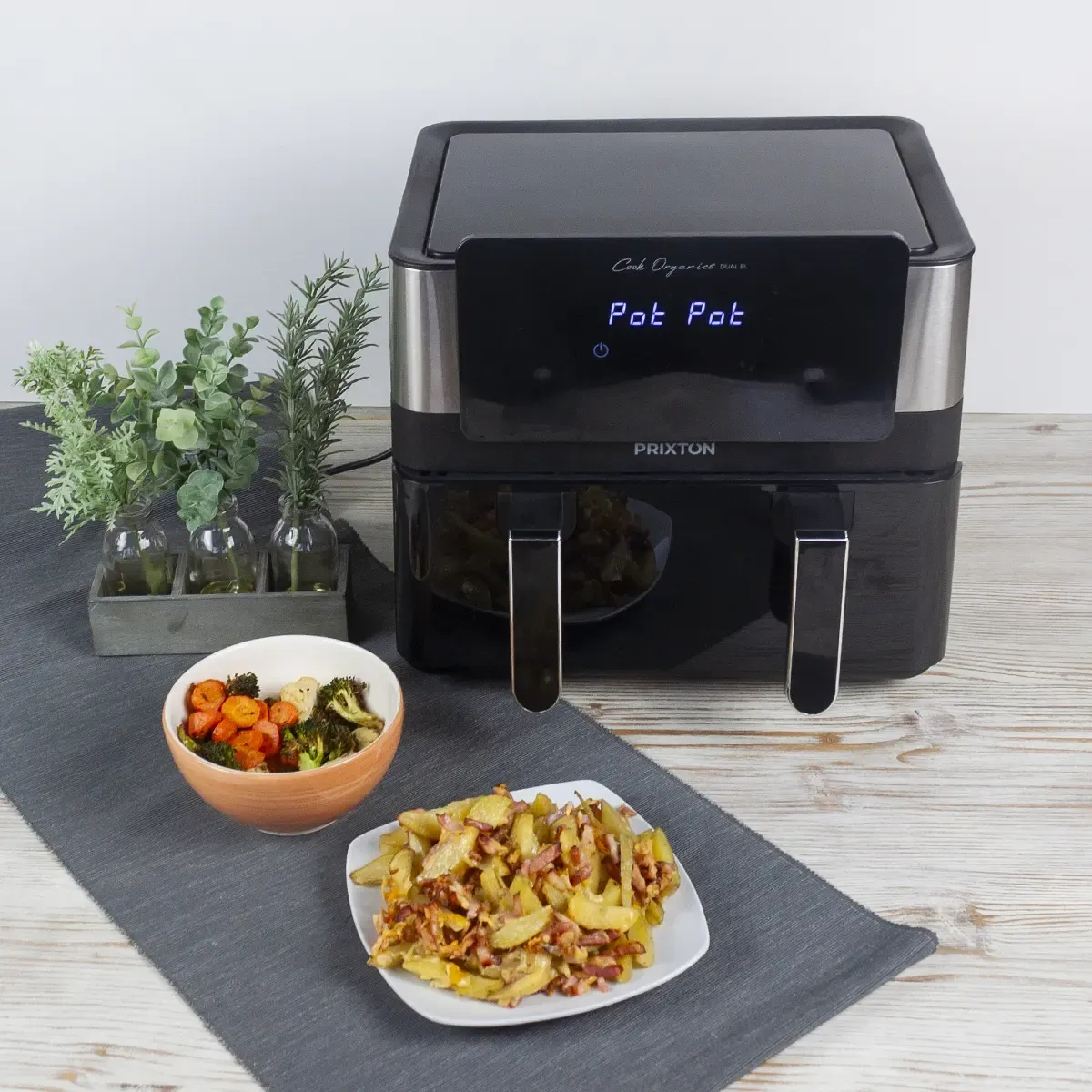 Prixton Cook Organics Dual friteuse sans huile 8 L