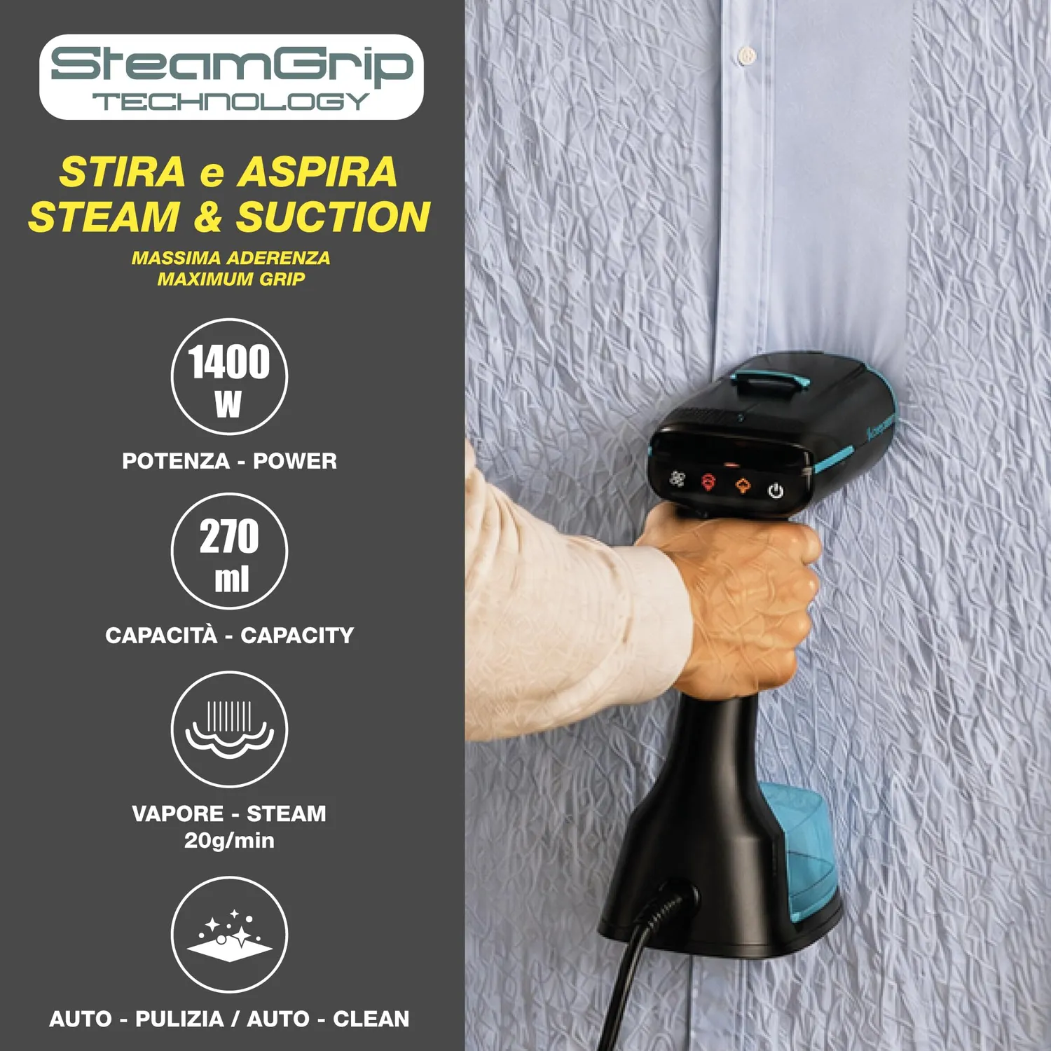 Beper P204FER211 défroisseur vapeur SteamGrip 1400W 270 ml