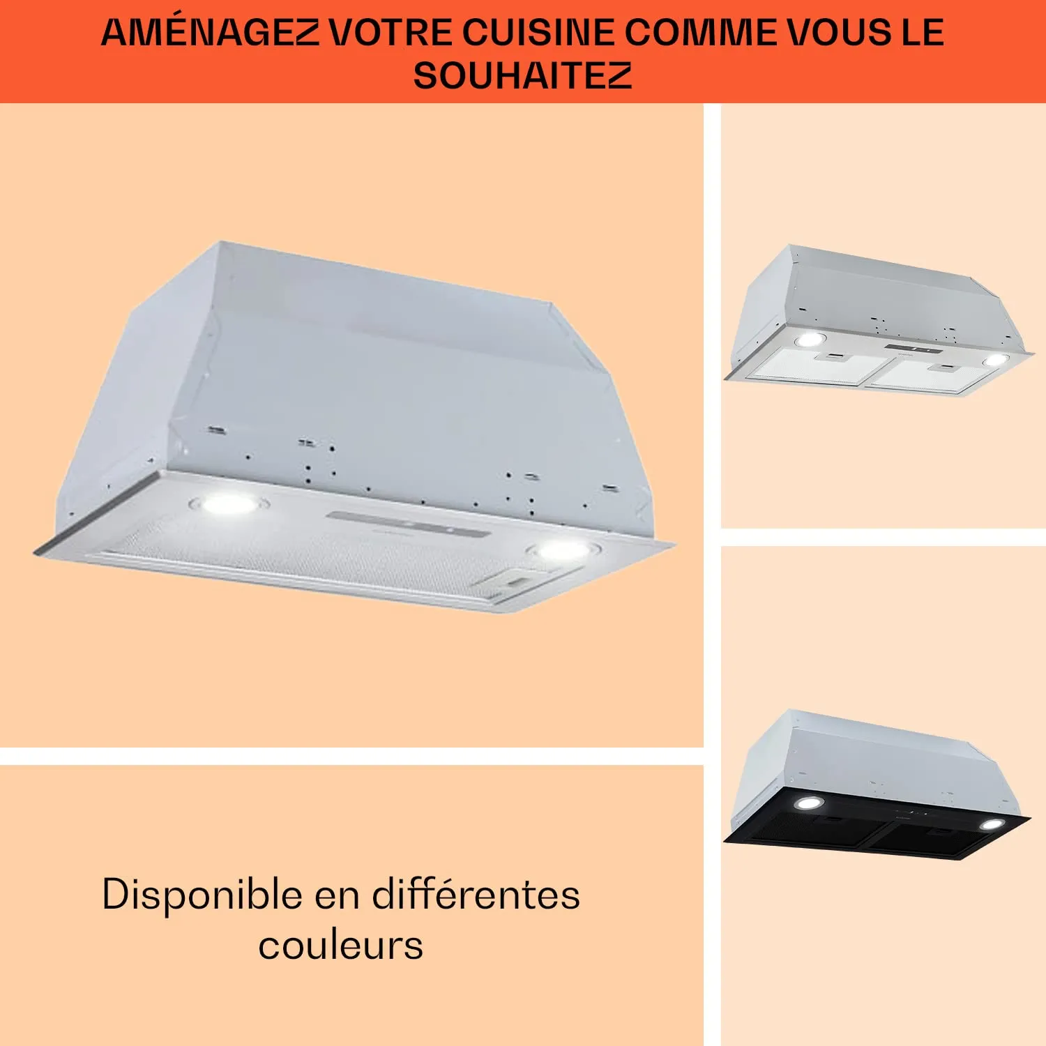 Klarstein hotte murale silencieuse 592 m³/h LED tactile
