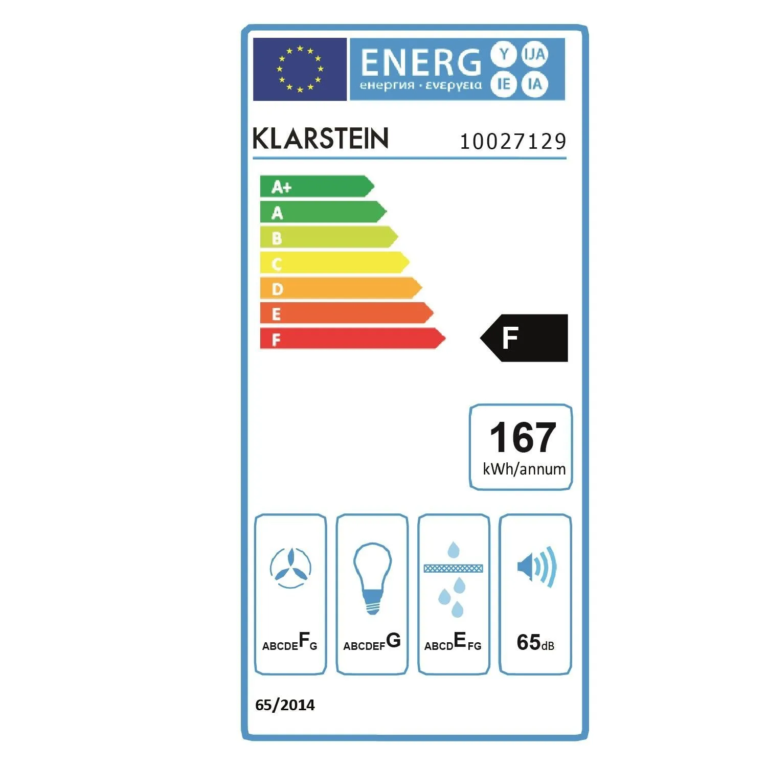 Klarstein Elitessa hotte aspirante 60 cm 330 m³/h