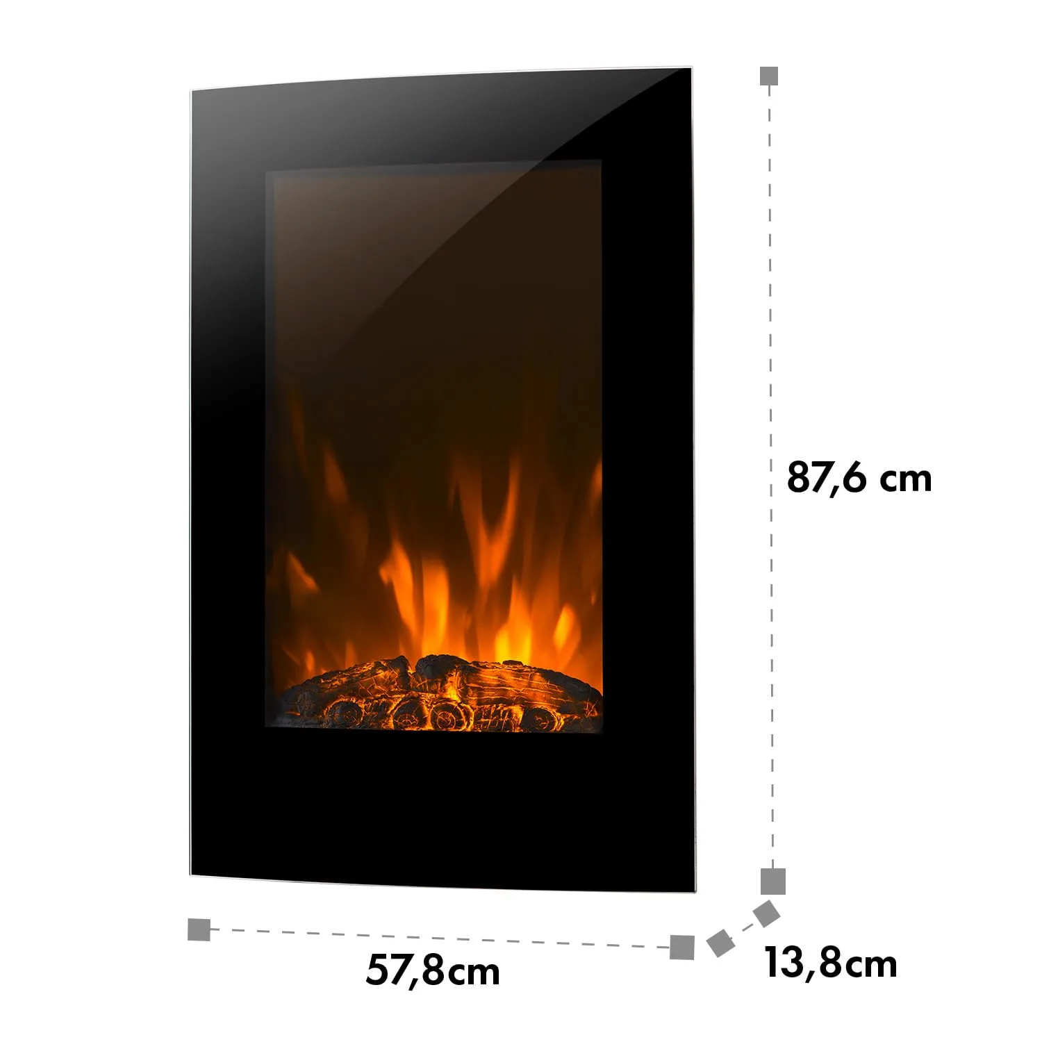 Klarstein Cheminée Électrique 2000W Effet Flamme LED