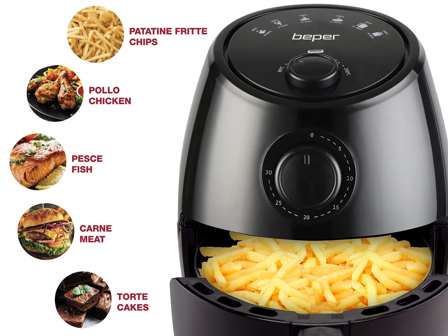 Beper P101FRI001 friteuse sans huile 2 L noir 1000 W
