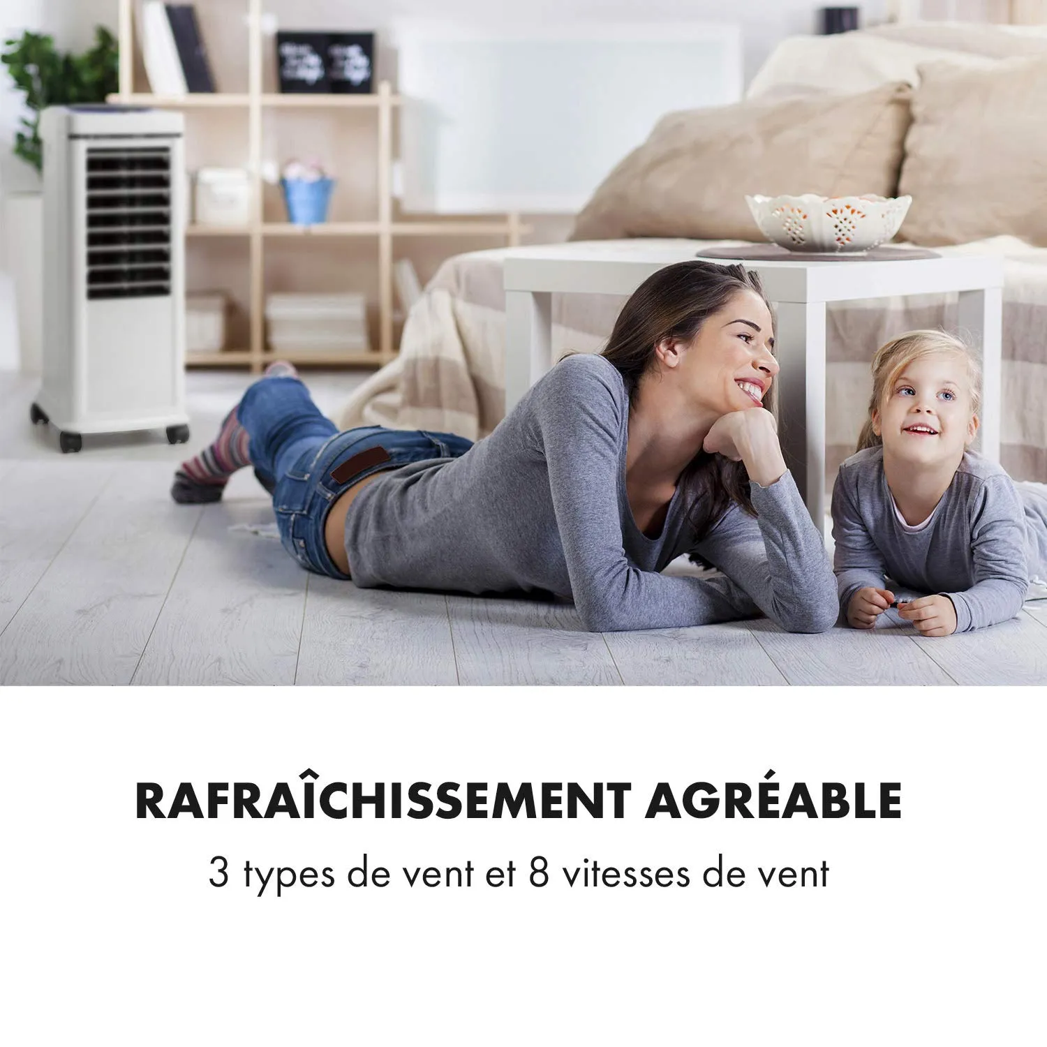 Klarstein Windspiel rafraîchisseur d'air blanc 100 W 8 L