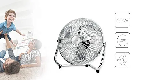 MPM MWP-04 ventilateur de sol inox 40 cm 60 W