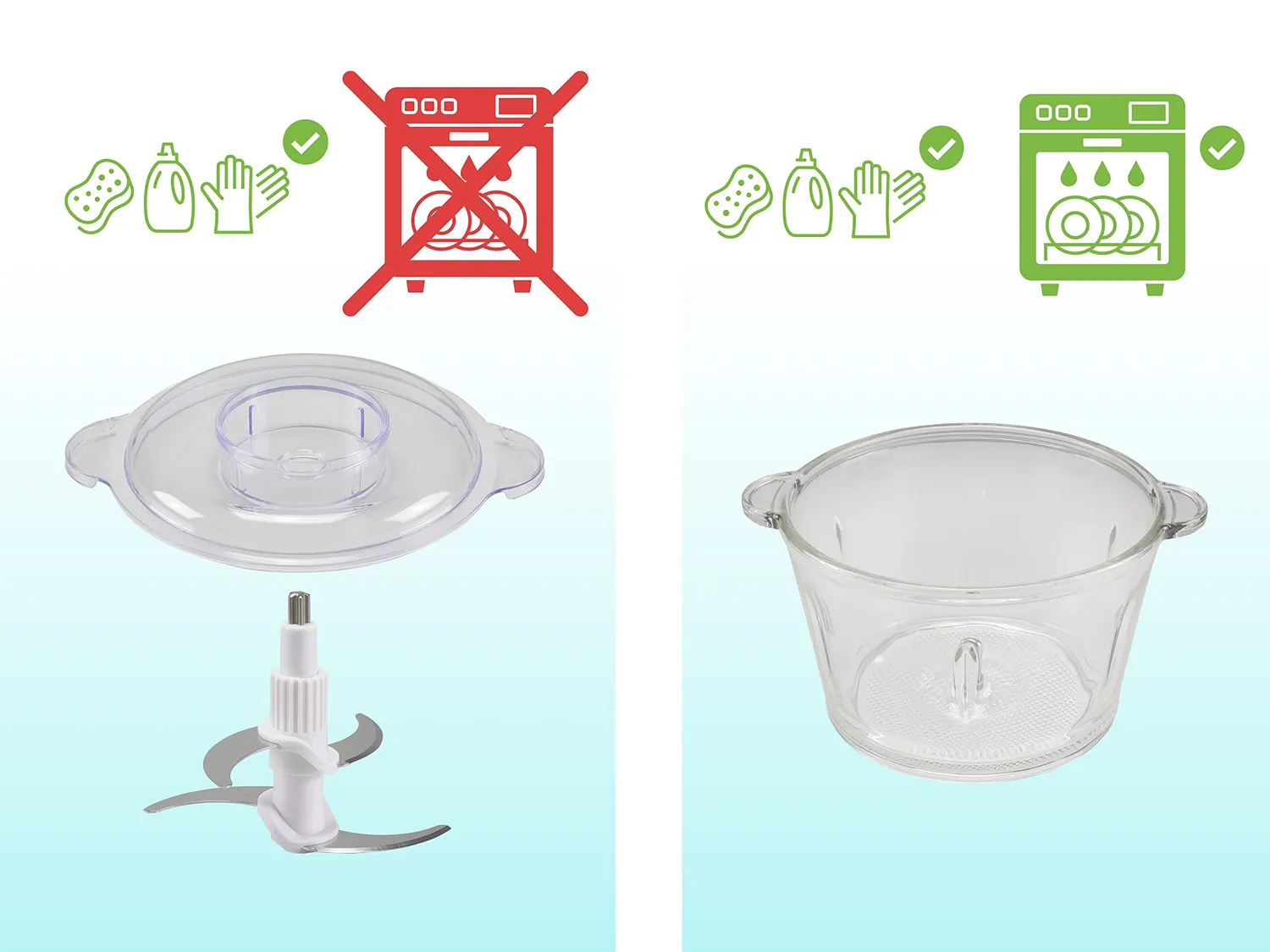 Beper P102ROB001 hachoir verre 1,5 L double lames inox