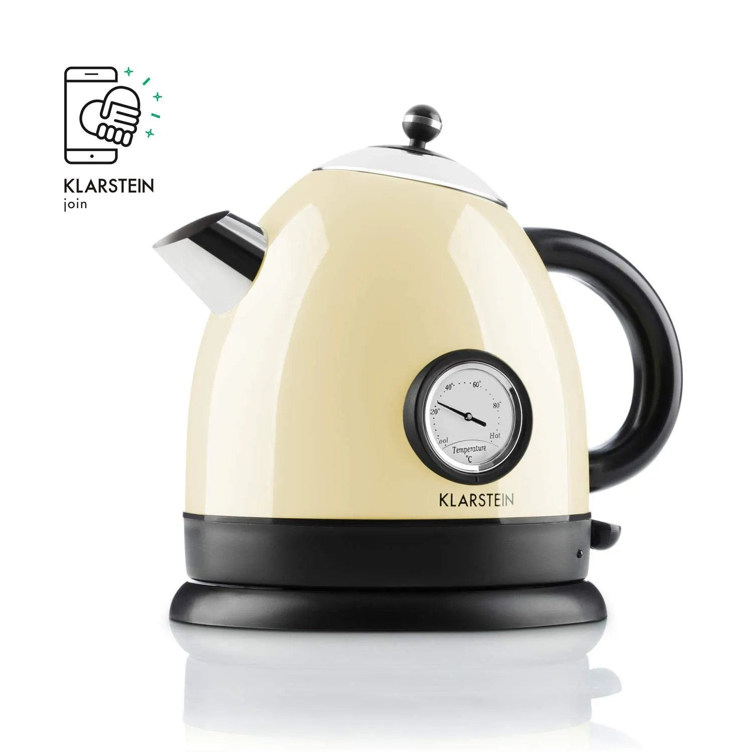 Klarstein Aquavita bouilloire 1,5 L crème 2200 W