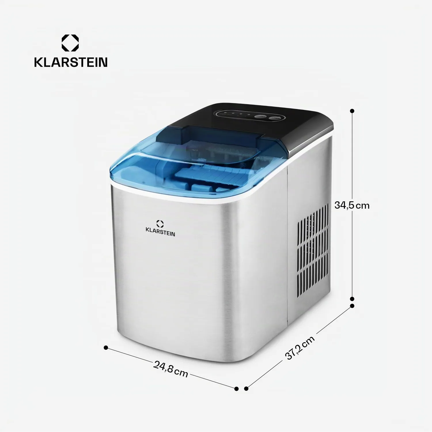 Klarstein machine à glaçons 12 kg 2,1 L 2 tailles rapide