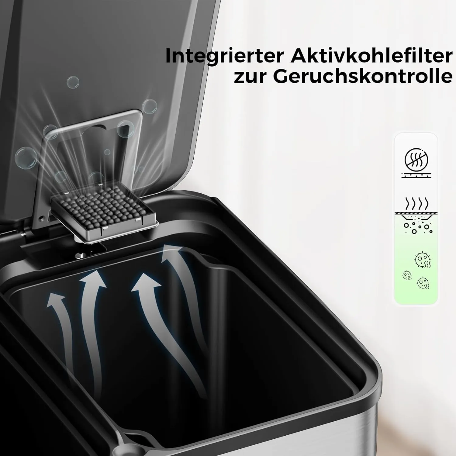 YASHE Poubelle Double 2x20L poubelle cuisine inox tri sélectif