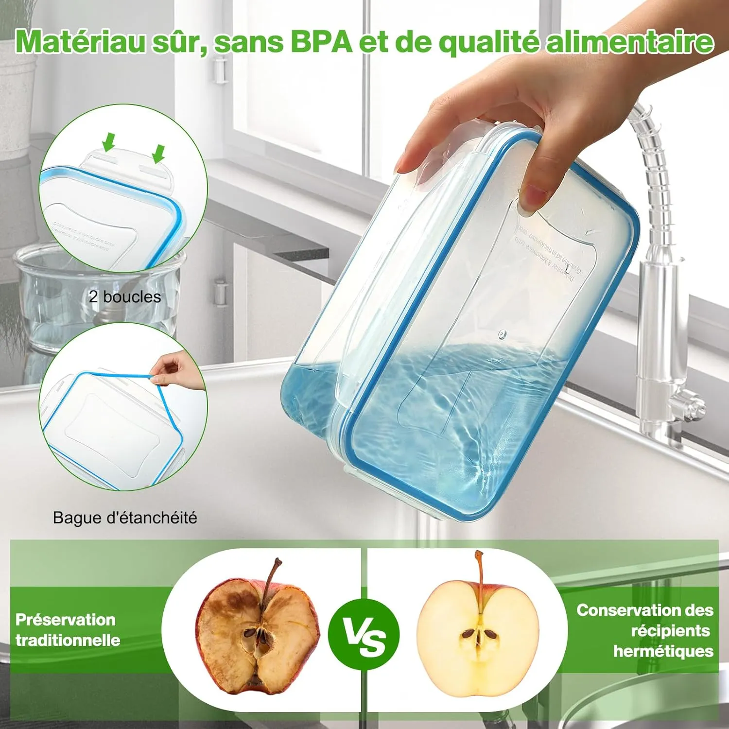 YASHE Boîte Conservation Alimentaire 50 Pièces Sans BPA Hermétique