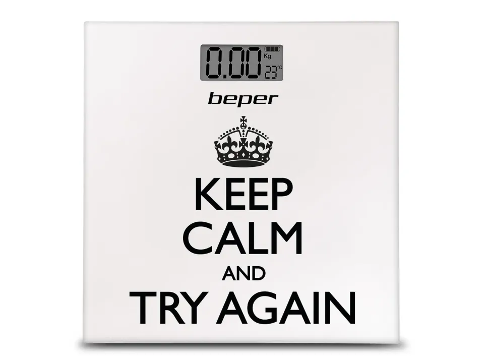 Beper 40.821 Keep Calm pèse-personne blanc 180 kg