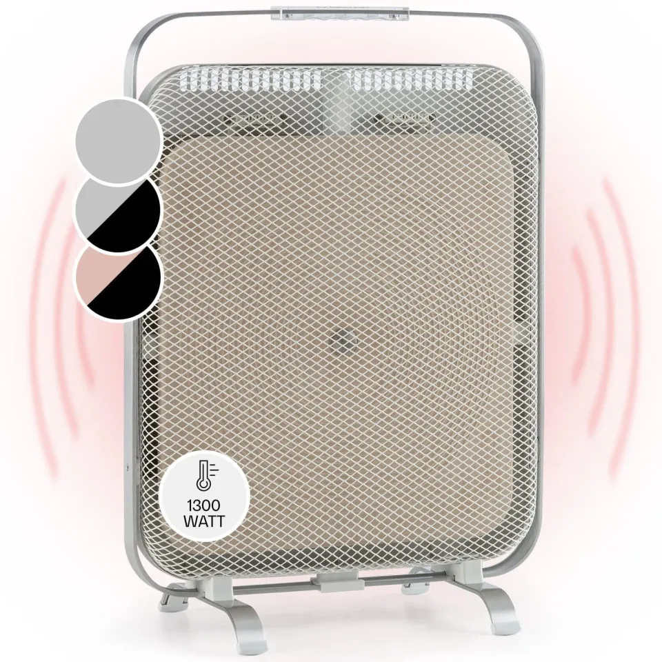 Klarstein HeatPal Marble radiateur infrarouge alu brossé 1300 W