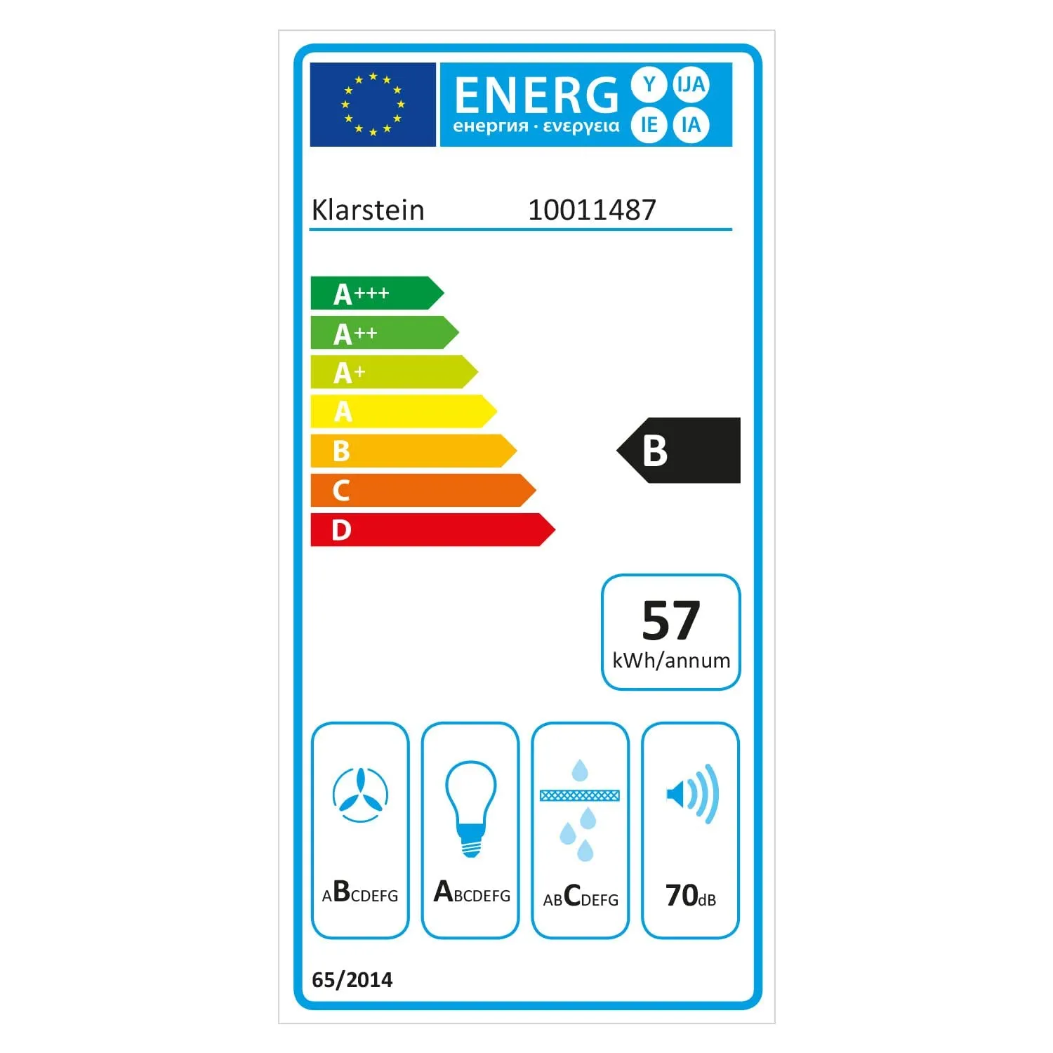 Klarstein RC90WS hotte murale 90 cm inox 637 m³/h