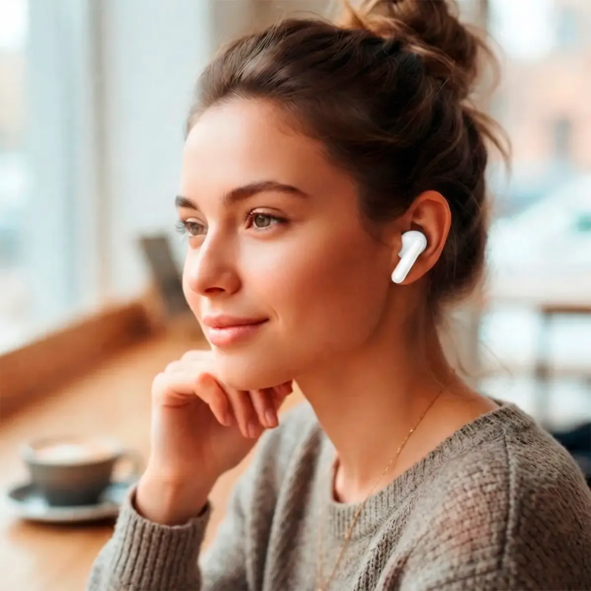 Prixton TWS158 écouteurs bluetooth blancs ANC ENC