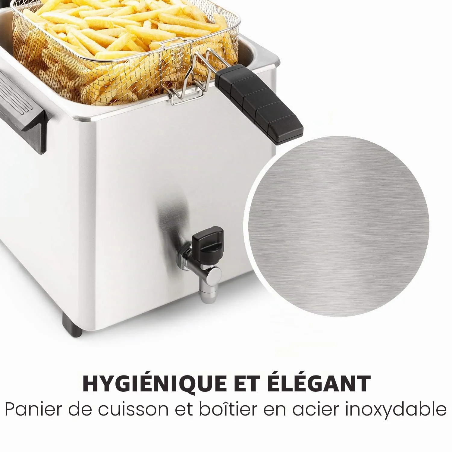 Klarstein Family Fry friteuse 8L 3000W inox vidange huile