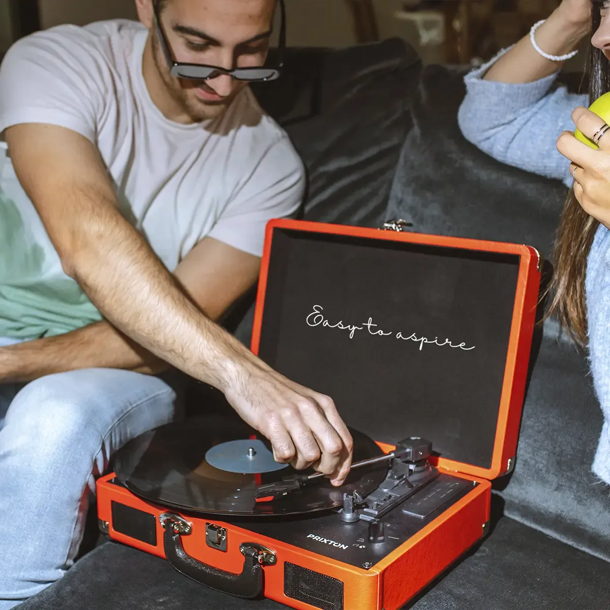 Prixton VC400 tourne-disque valise rouge USB numérisation
