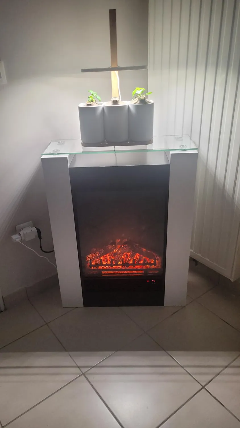 Klarstein cheminée électrique décorative noire 1800W LED