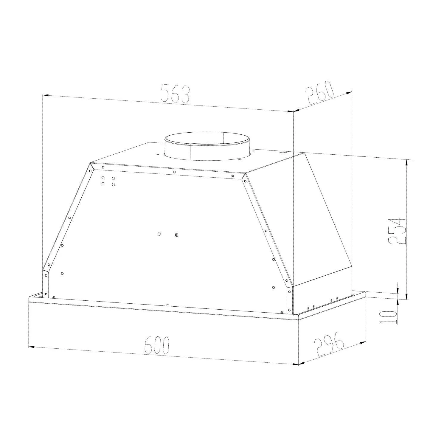Klarstein Down Under Hotte Encastrable 60cm 590m3/h Inox