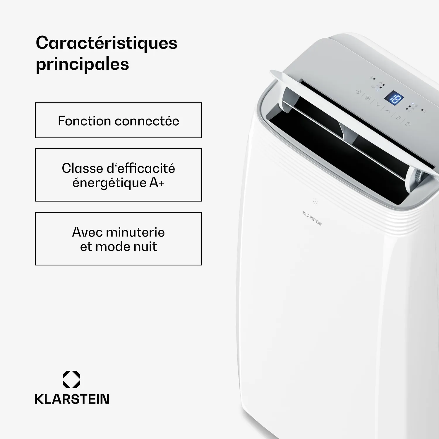 Klarstein Grandbreeze climatiseur mobile 14000 BTU blanc