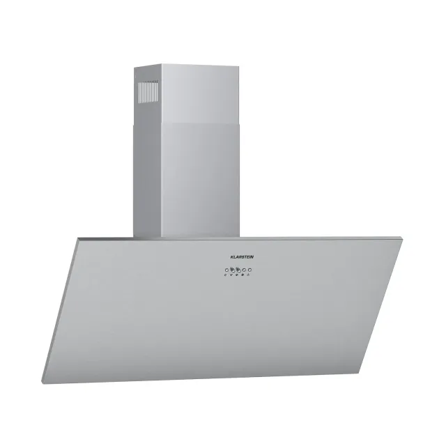 Klarstein Silver Lining hotte murale inclinée 90 cm argent 568 m3/h