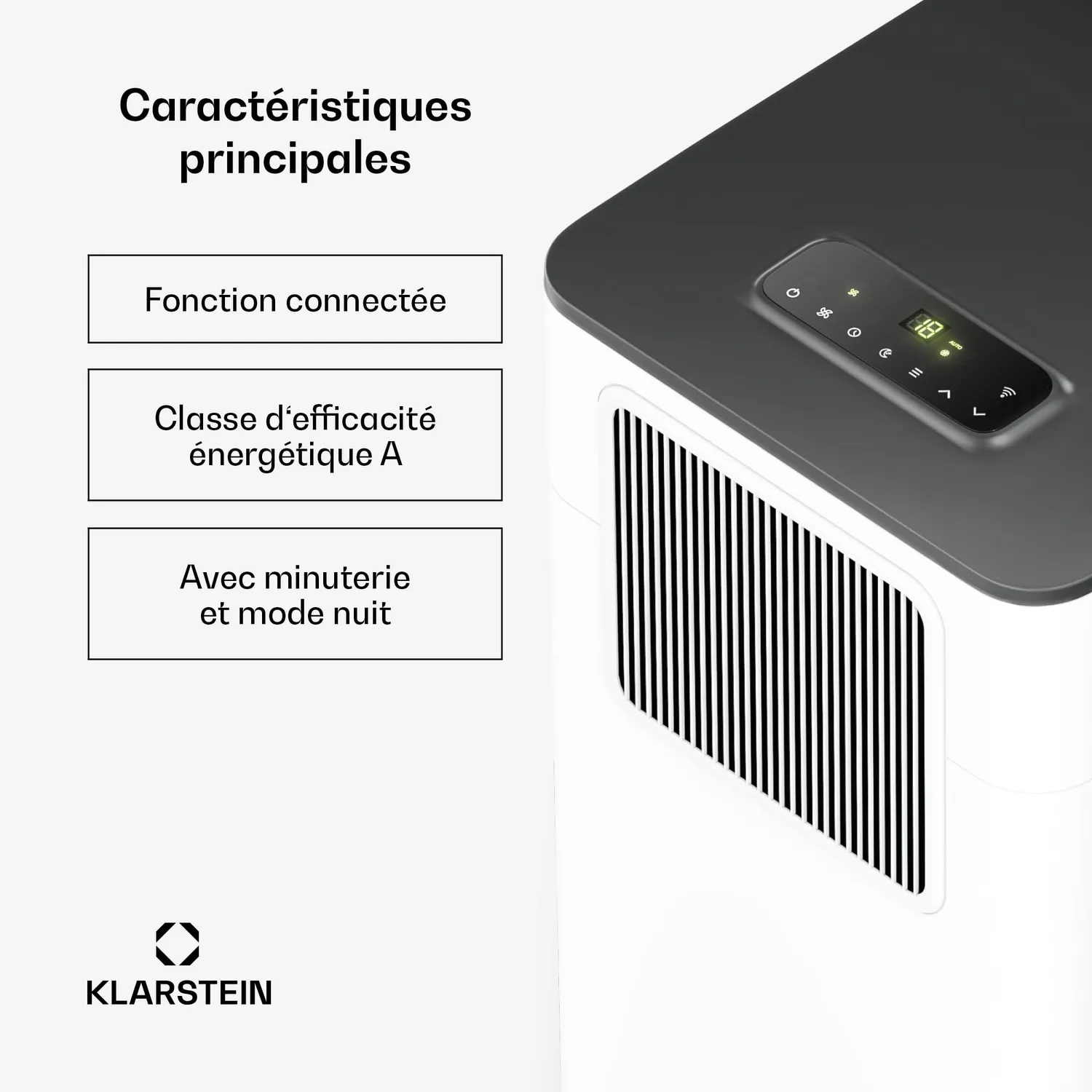 Klarstein Breeze Box Climatiseur Mobile 11000 BTU Blanc