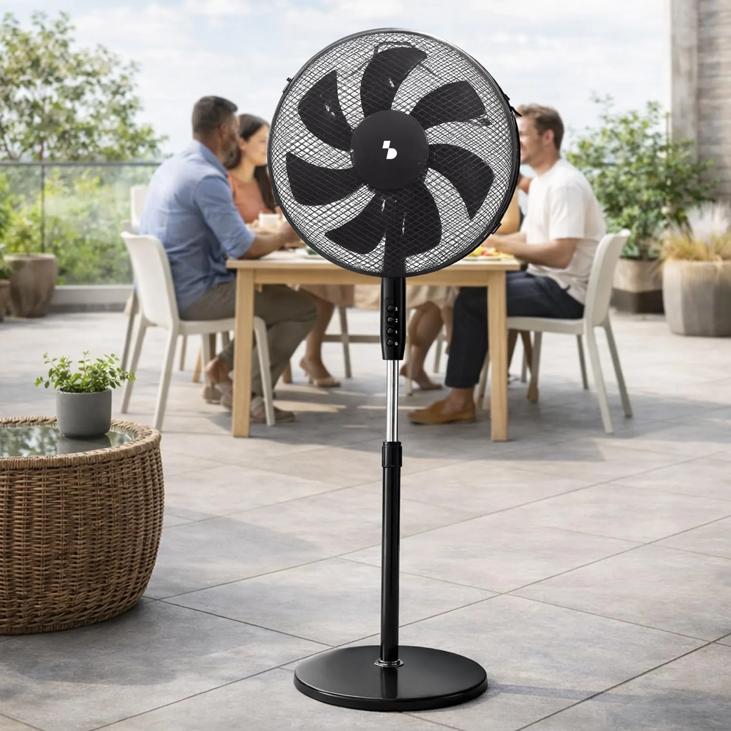 Beper P206VEN120 ventilateur sur pied noir 40 cm 7 pales