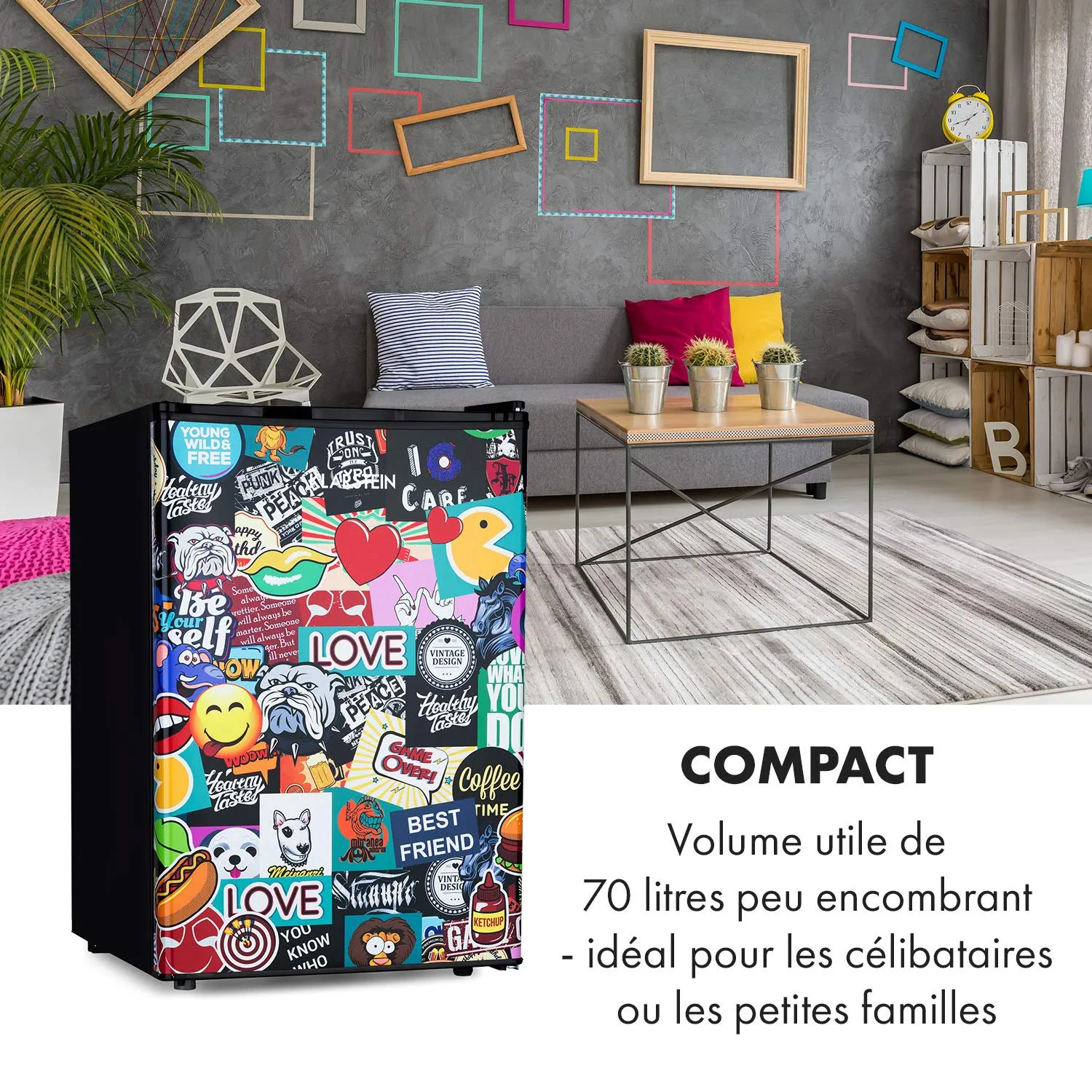 Klarstein Cool Vibe réfrigérateur noir 70 L BD