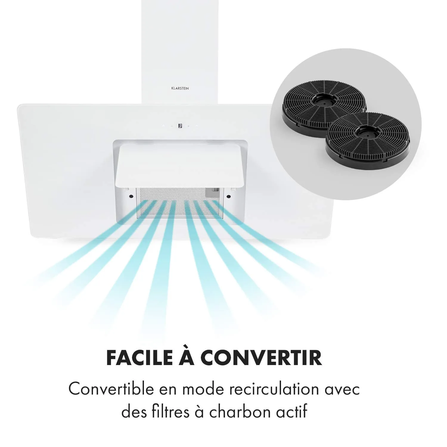 Klarstein Sofia hotte aspirante 90 cm blanc 300 m³/h