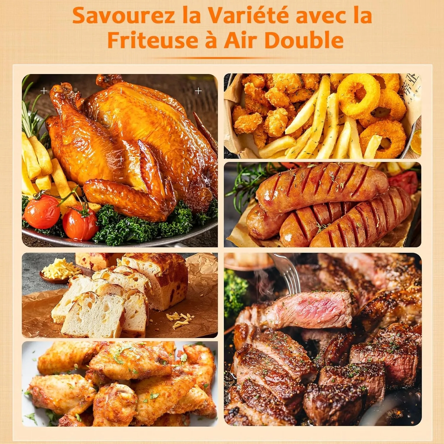 YASHE Air Fryer 9L Double Tiroir Finition Synchronisée