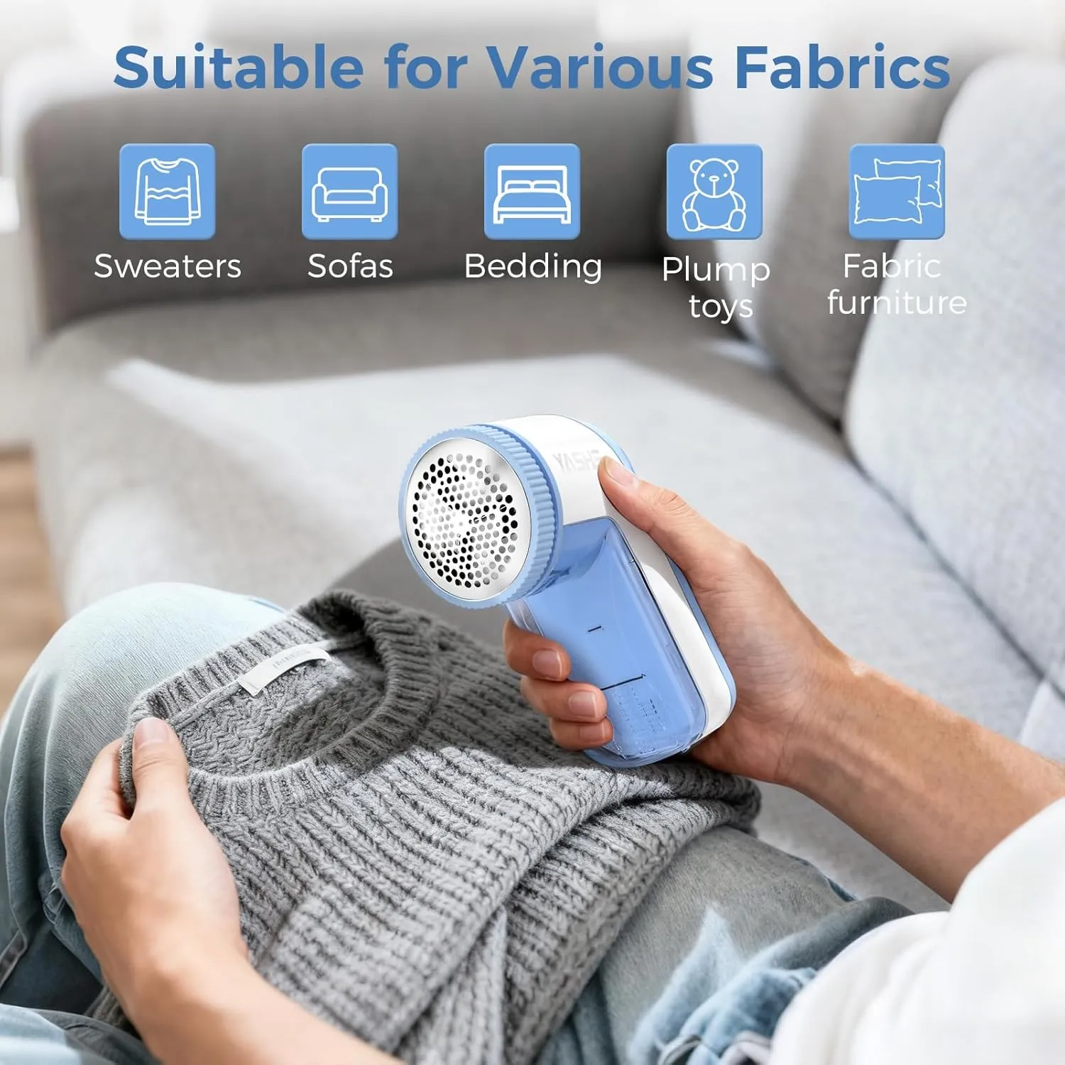 YASHE Rasoir Anti-Peluches Électrique Portable 2 Lames à Piles