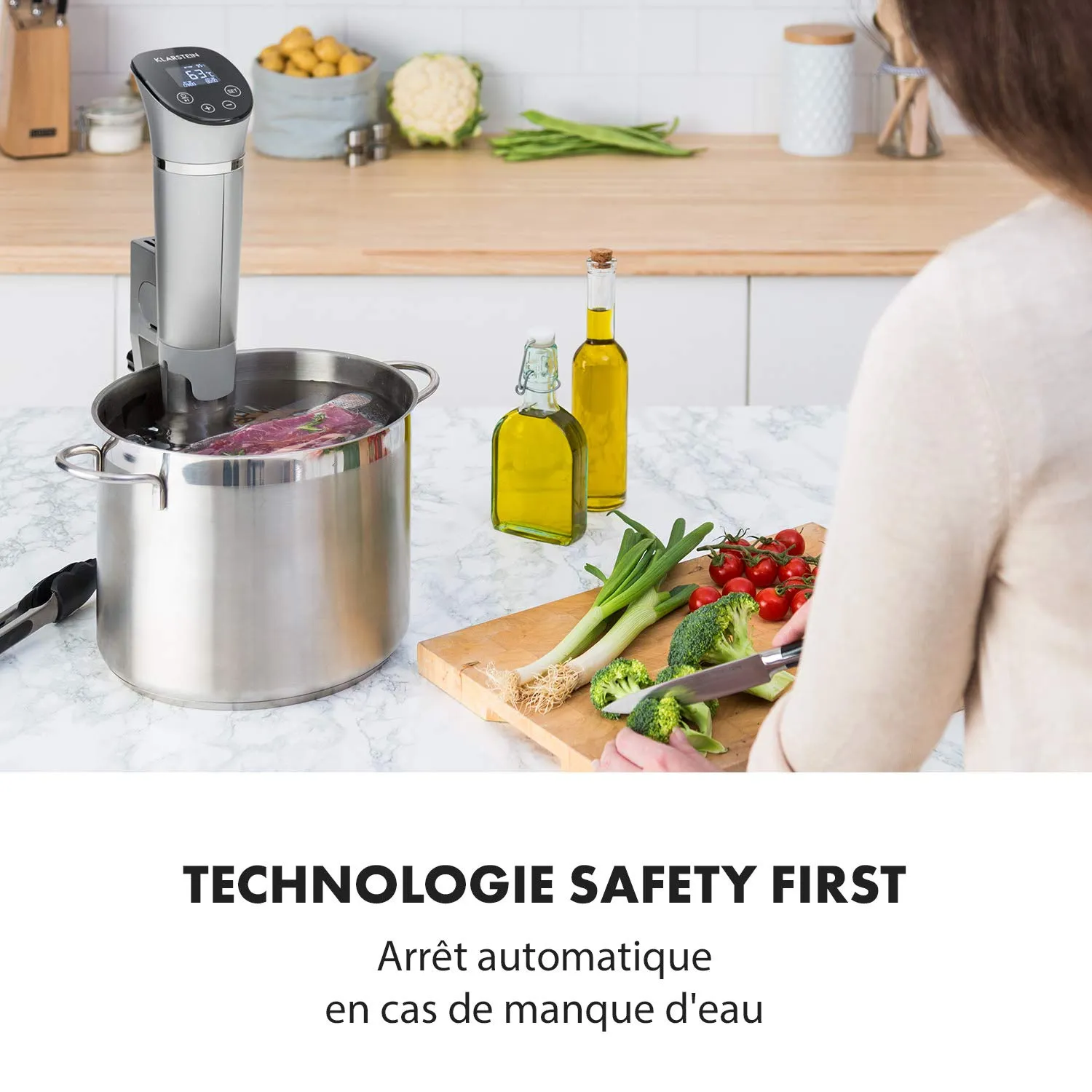 Klarstein Quickstick cuiseur sous vide argent 1300W 20L