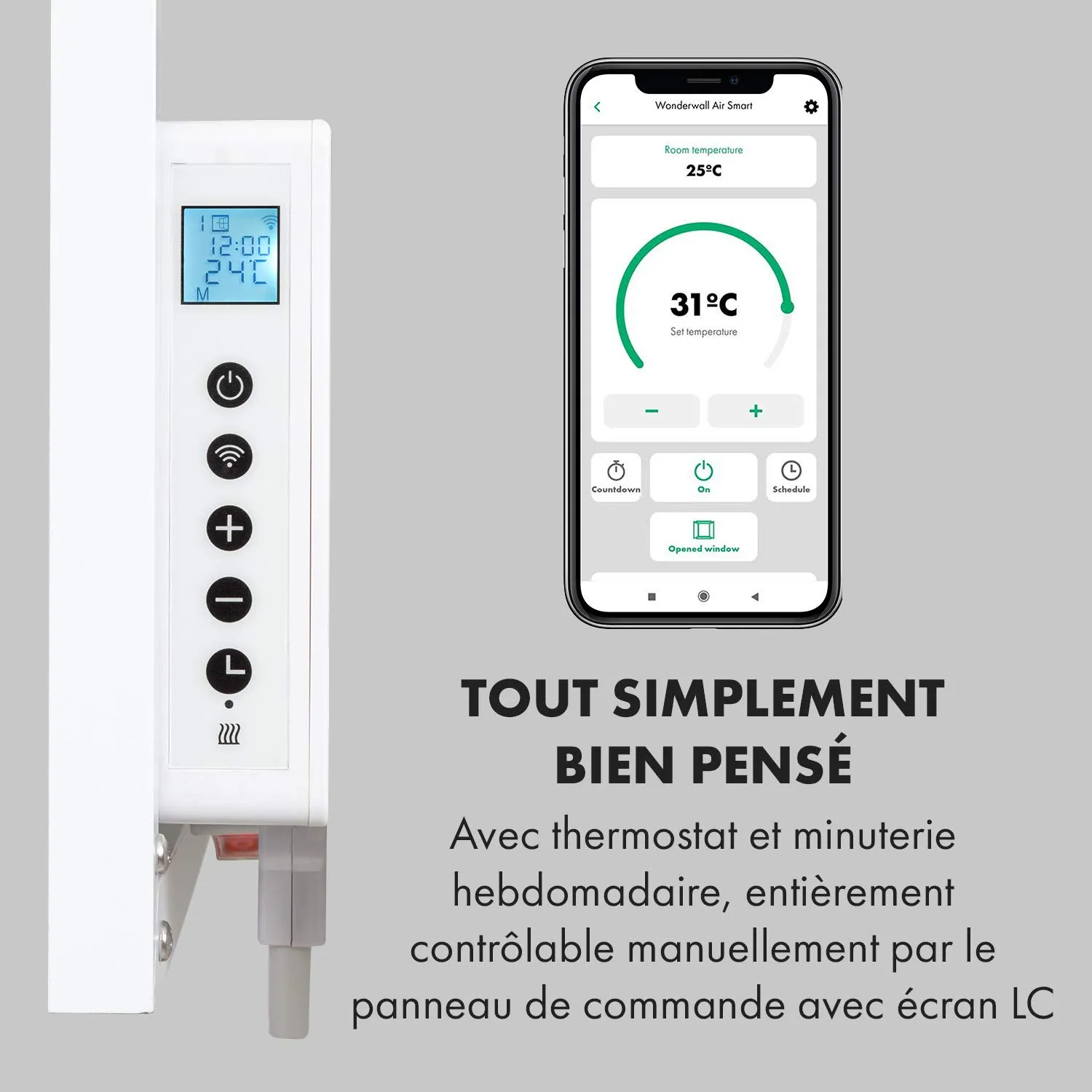 Klarstein Air Art Smart chauffage infrarouge mural 500W wifi