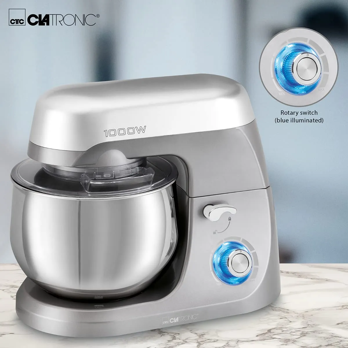 Clatronic KM 3709 robot pâtissier 5L 1000W inox