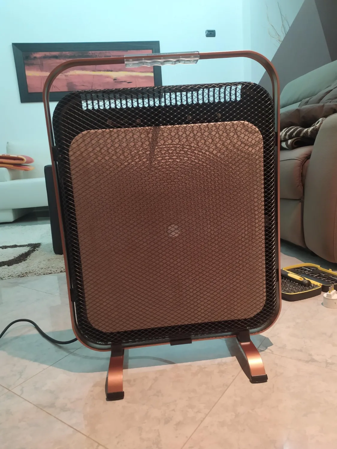 Klarstein HeatPal Marble radiateur infrarouge alu brossé 1300 W