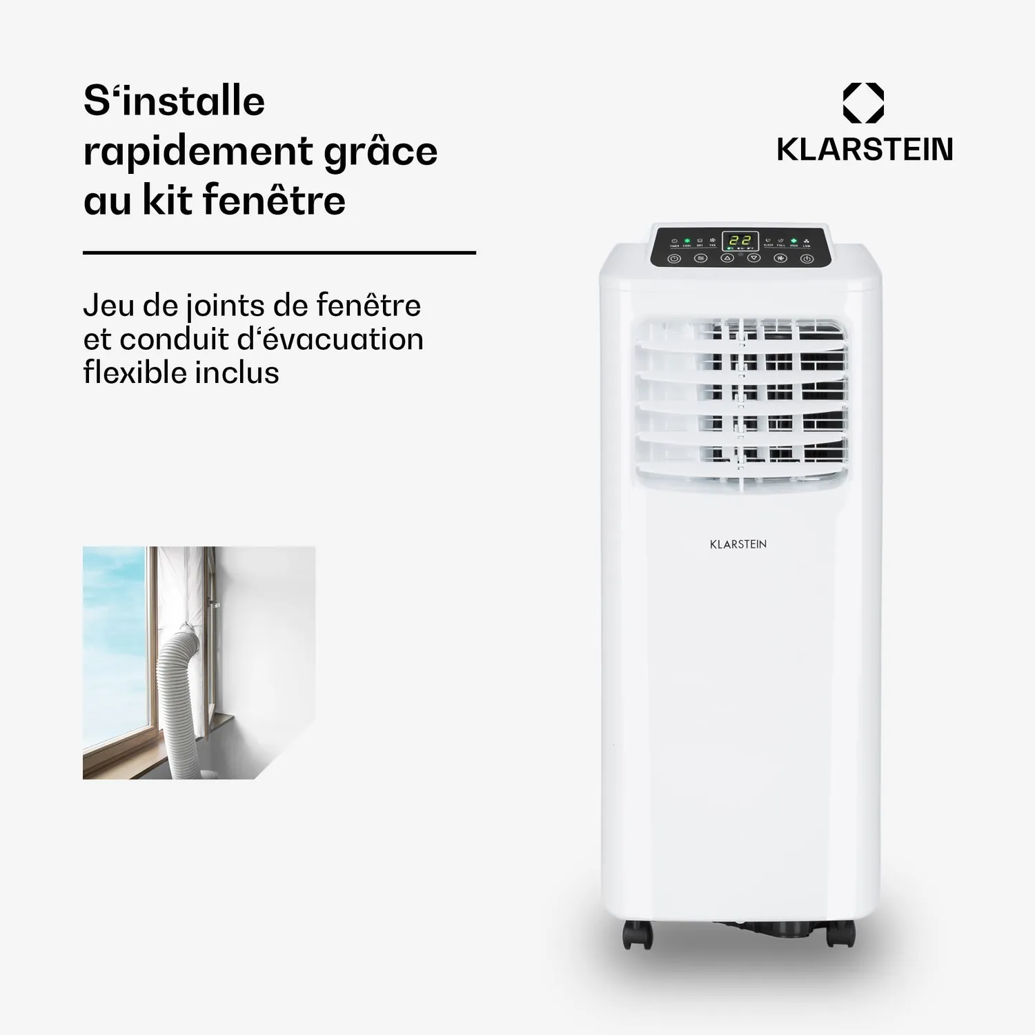 Klarstein 7000 BTU climatiseur mobile 3-en-1 2,1 kW