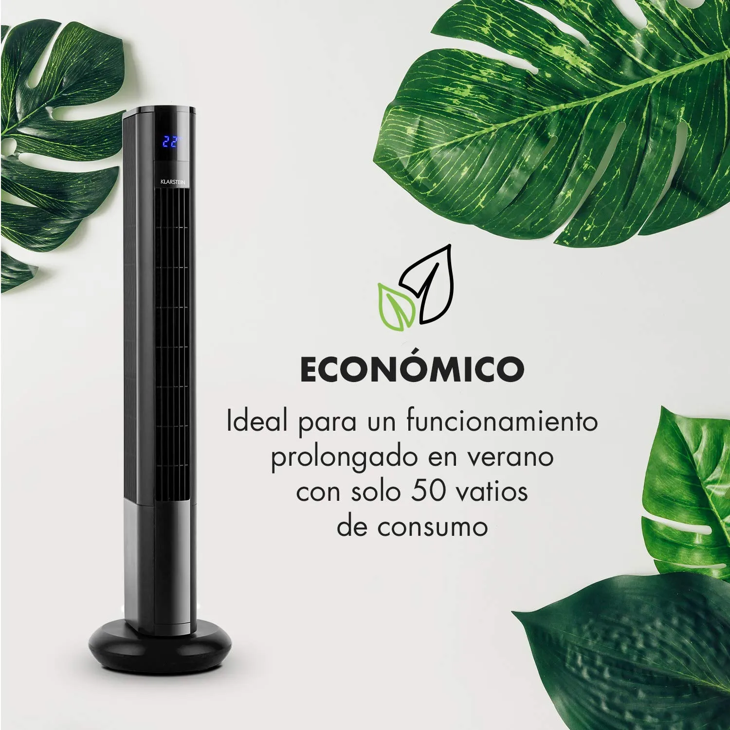 Klarstein ventilateur sur pied 50 W 3 vitesses télécommande