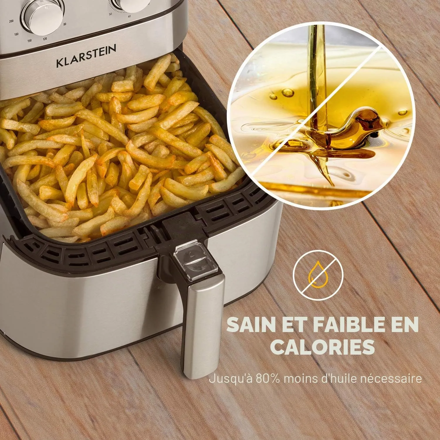 Klarstein AeroVital friteuse sans huile 5,4 L 1700W inox