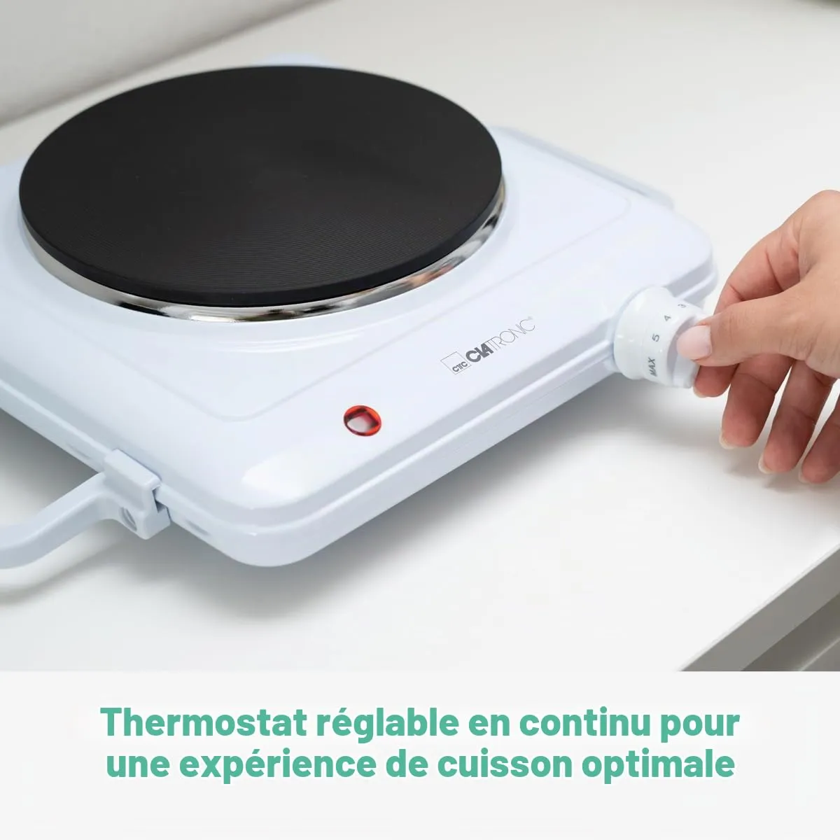 Clatronic DKP 3582 plaque chauffante blanche 1500W 18cm