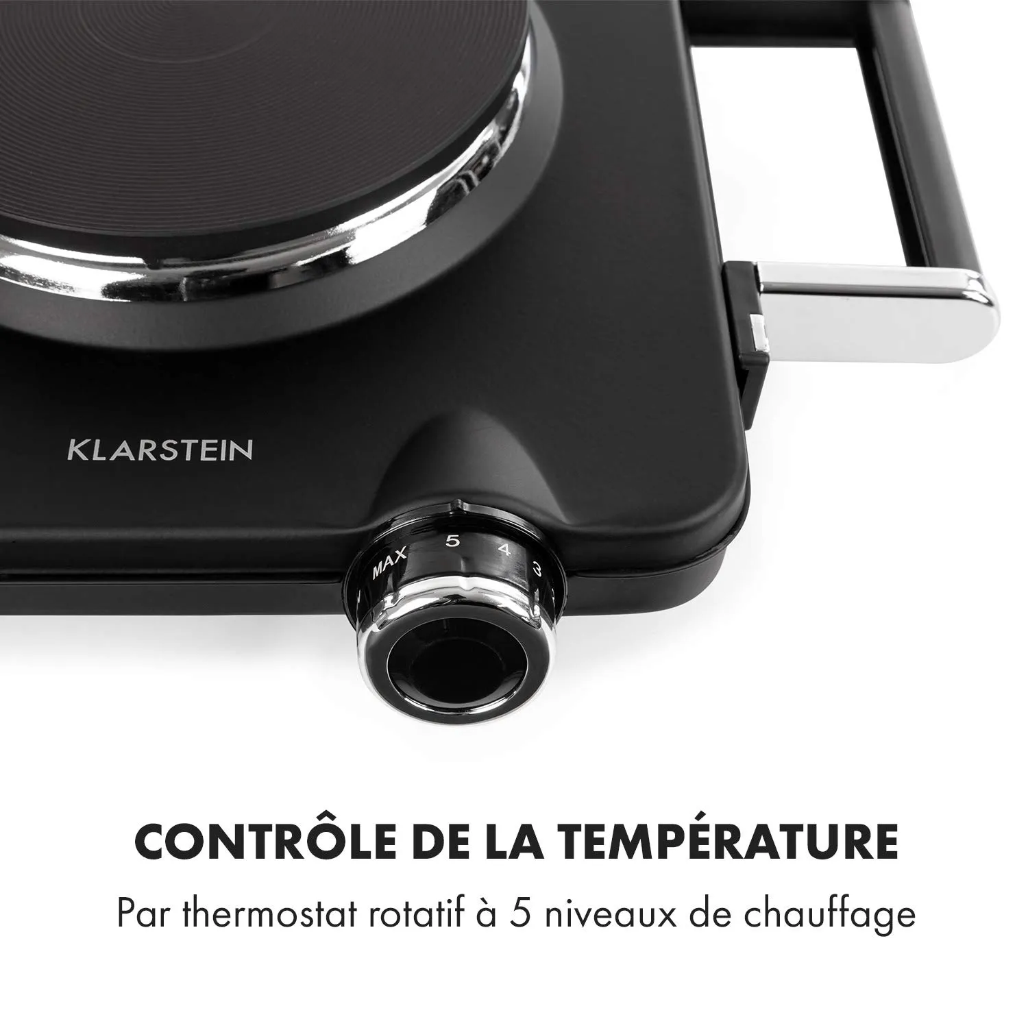 Klarstein Cookorama double plaque cuisson 2250W noire fonte