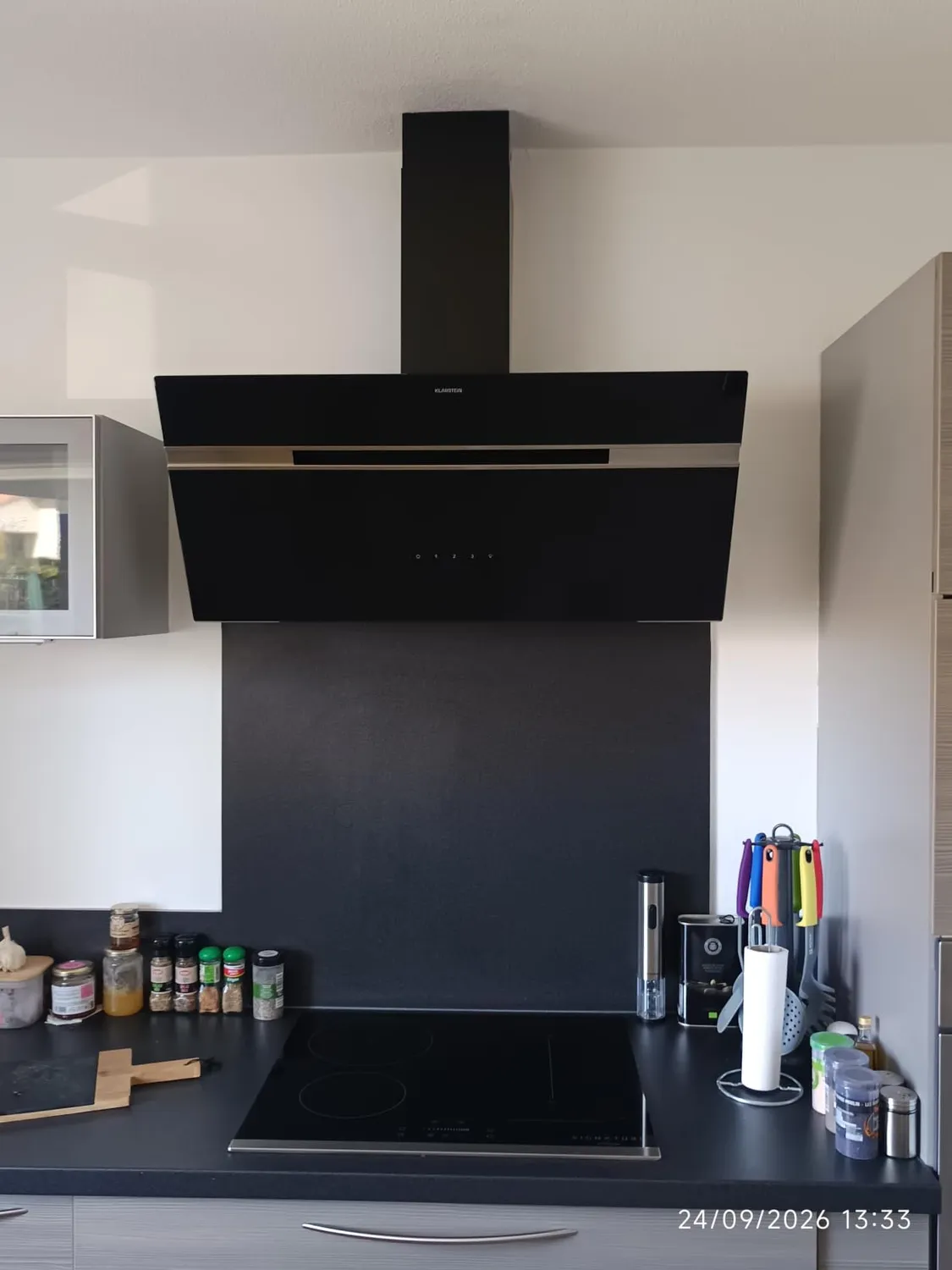 Klarstein Alina 90 hotte aspirante noire 90 cm 615 m³/h