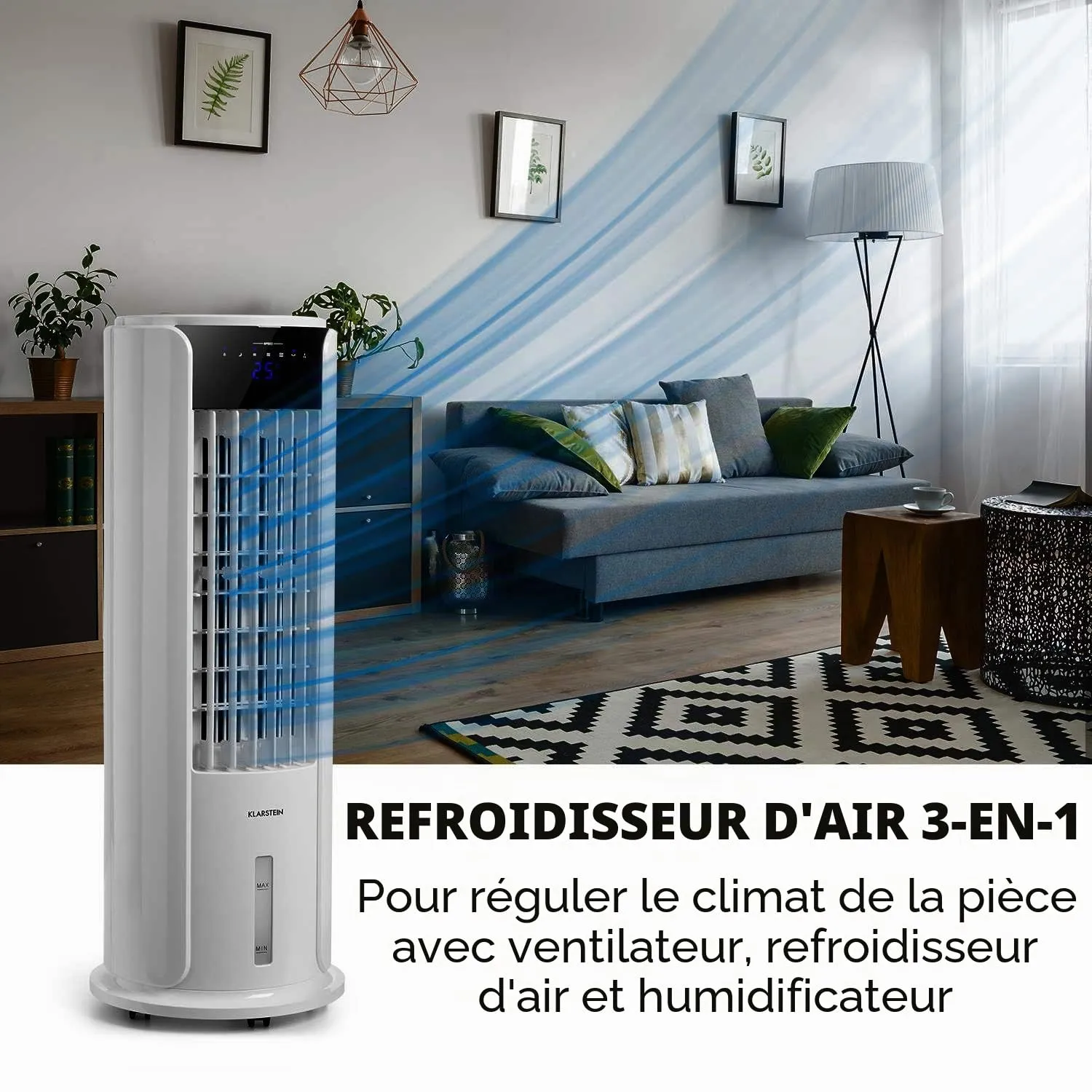 Klarstein Skyscraper Horizon rafraîchisseur d'air 3,5 L gris