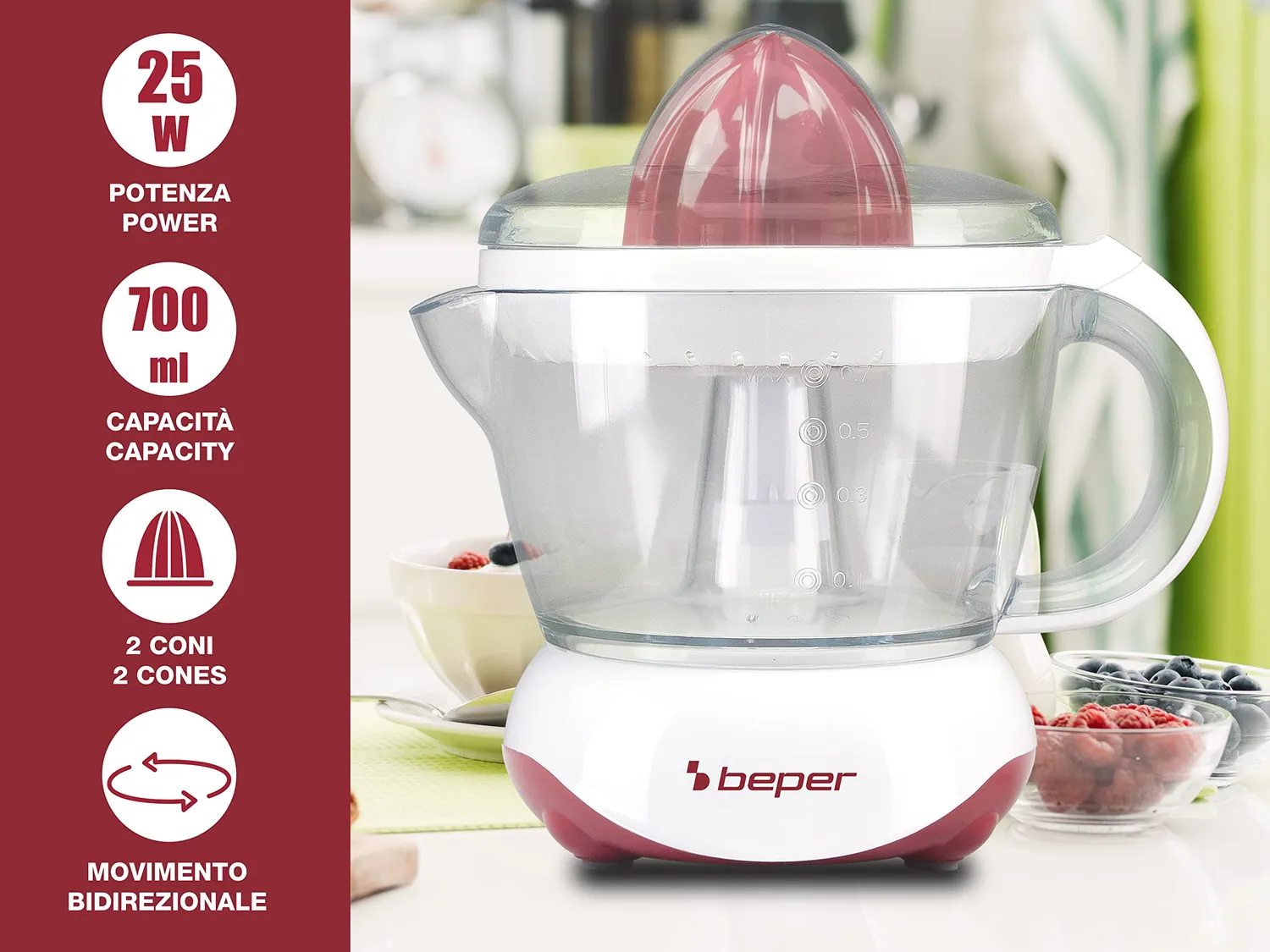 Beper BP.101H presse-agrumes électrique rouge 700 ml