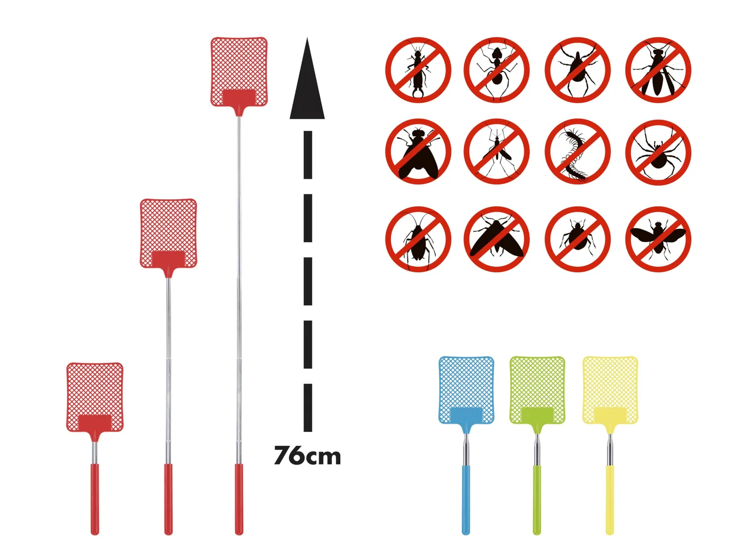 Beper C206UTI020 tapette à mouches télescopique 76 cm
