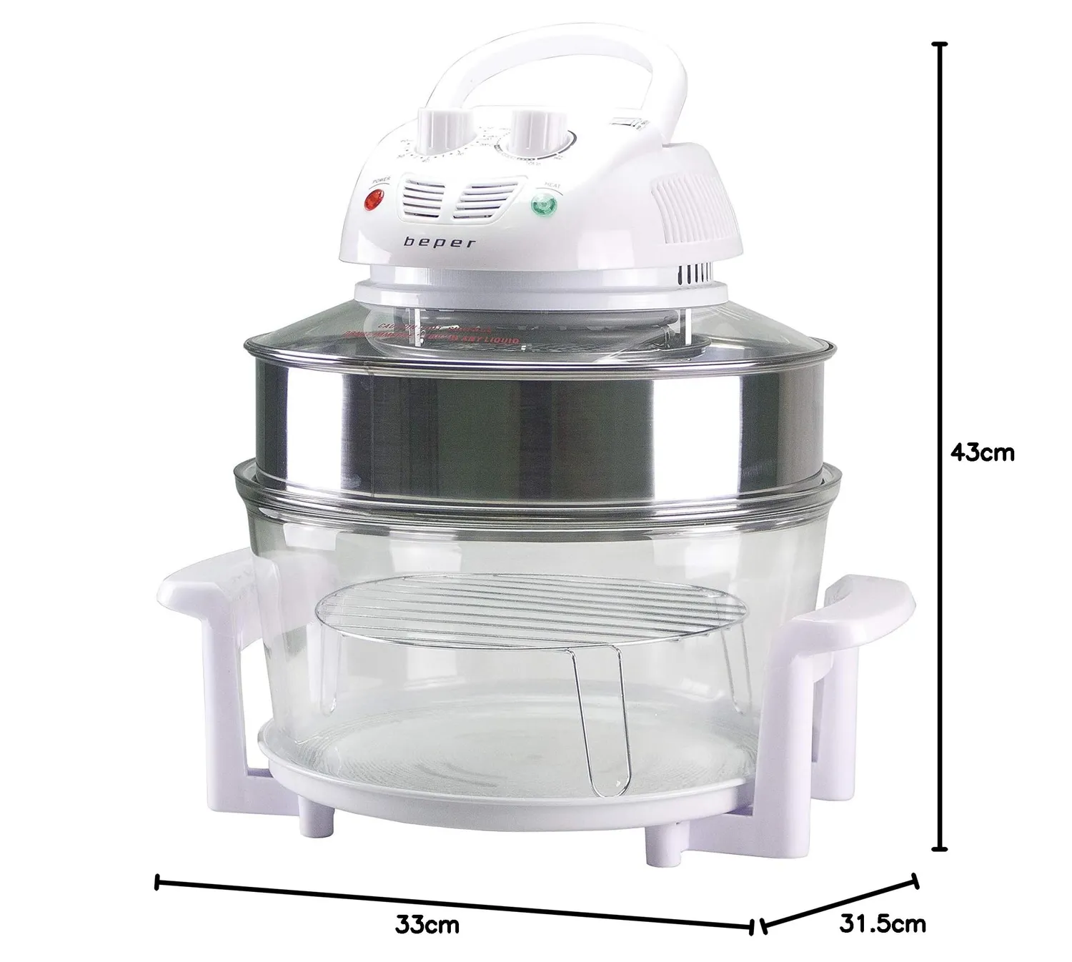Beper BF.640 four ventilé multifonction 12 L avec anneau 18 L