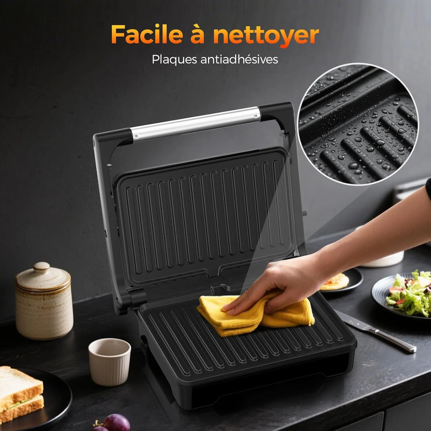 YASHE 1500W appareil croque-monsieur panini grill