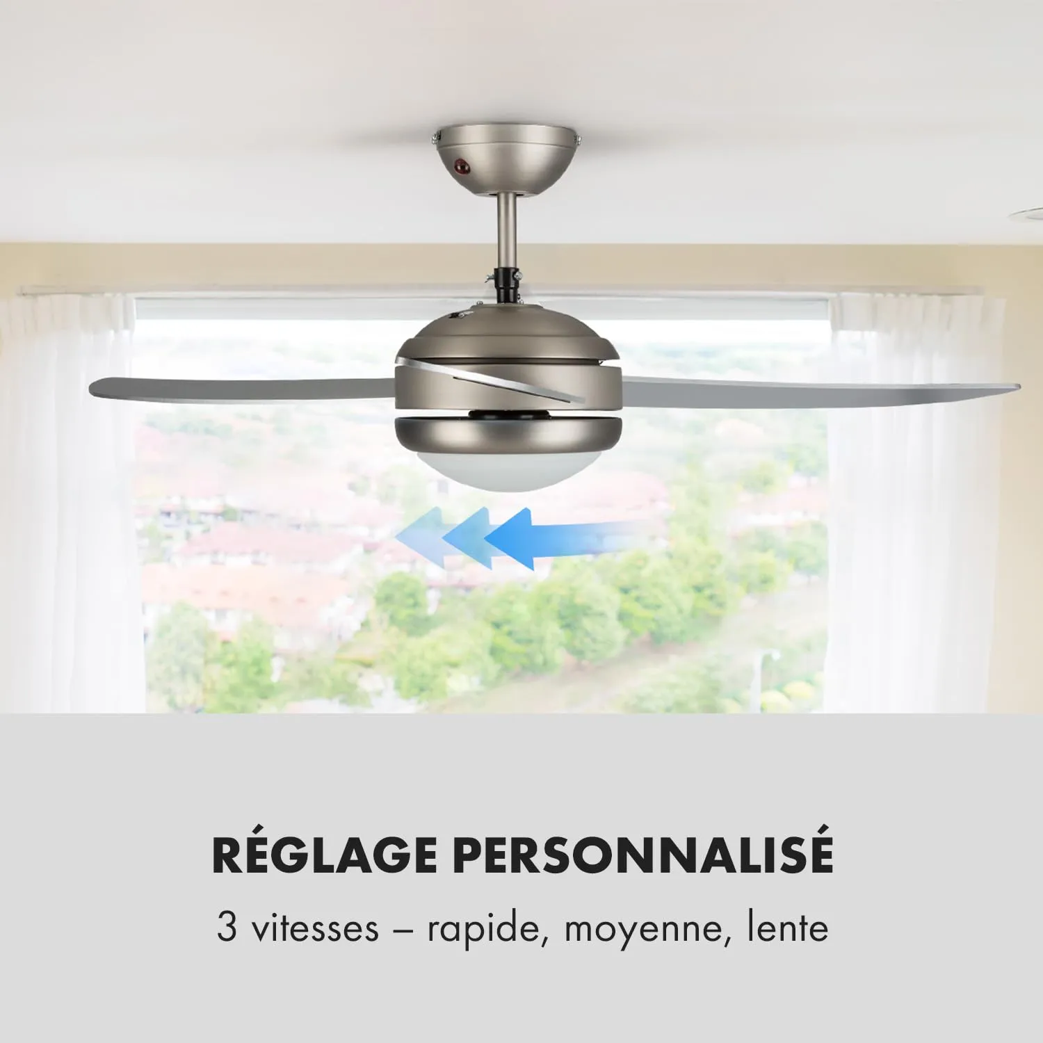 Klarstein El Paso ventilateur de plafond blanc 132 cm avec luminaire